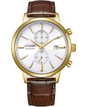 Mężczyźni klasyczny Japonia bateria słoneczna analogowe Zegarek CITIZEN CA7062-15A Biały Wybierz 42mm