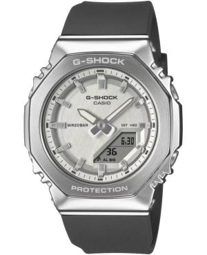 Women Sports Functional Diver Japan Quartz Analog Watch Alarm CASIO GM-S2110-1A7ER G-Shock Silver Dial 40.5mm