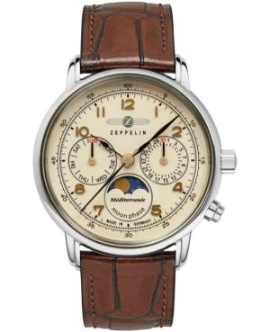 Women Klassisch Quartz Analog Watch ZEPPELIN 9637-5 Braun Dial 36mm