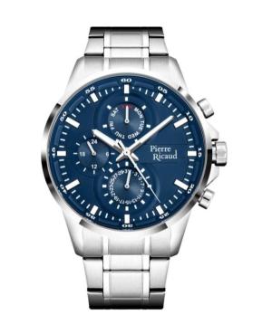 Mężczyźni Classic Analog kwarcowy Zegarek PIERRE RICAUD Niebieska Wybierz 43mm P97034.5115QF