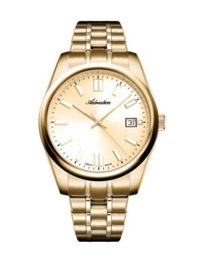 Men Classic Analog Swiss Quartz Watch ADRIATICA Gold color Dial 40mm A1298.1111Q