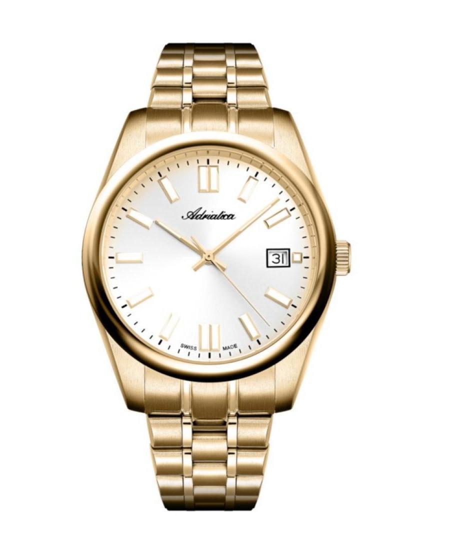 Men Classic Analog Swiss Quartz Watch ADRIATICA Silver Dial 40mm A1298.1113Q