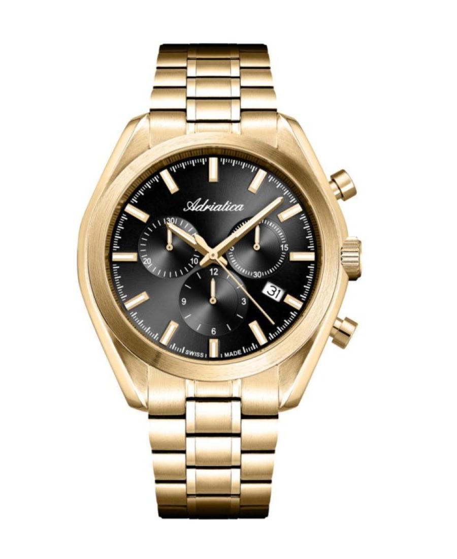 Mężczyźni Classic Analog Szwajcar Zegarek Chronograf ADRIATICA Czarny Wybierz 42mm A8350.1114CH