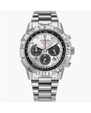 Mężczyźni sportowy Diver Japonia bateria słoneczna analogowe Zegarek Chronograf CITIZEN CA4660-61A Srebrna Wybierz 40mm