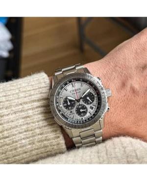 Men Sports Diver Japan Eco-Drive Analog Watch Chronograph CITIZEN CA4660-61A Silver Dial 40mm image 1