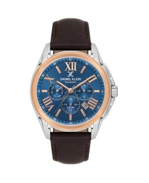 Men Klassisch Quartz Analog Watch DANIEL KLEIN DK.1.14223-5 Blau Dial 44mm