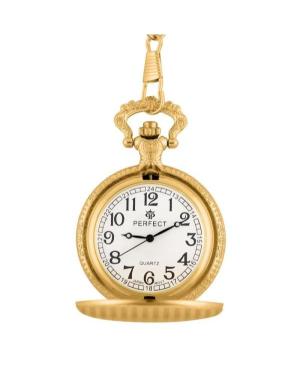 Men Classic Quartz Watch PERFECT A12-GOLD White Dial 46mm