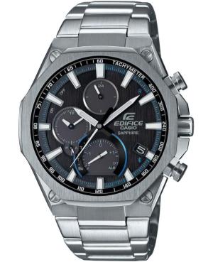 Men Klasické Japan Eco-Drive Analog Watch Alarm CASIO EQB-1100D-1AER Modrá Dial 44mm