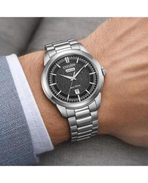 Vyriškas Klasikinis Japoniškas Elektroninis, Solar Rodyklinis Watch CITIZEN AW0151-85EC Juodas Dial 40.5mm image 2
