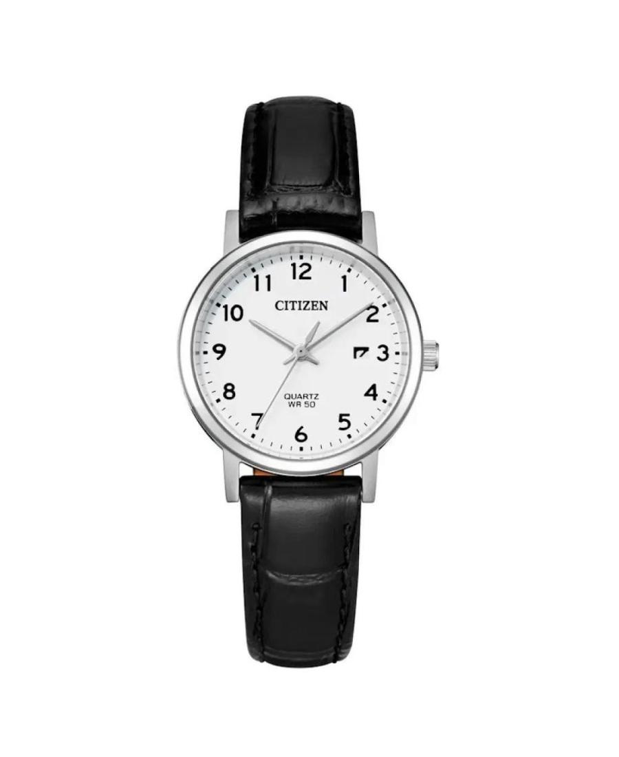 Women Klasické Japan Quartz Analog Watch CITIZEN EU6090-03A Bílá Dial 28mm