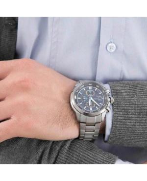 Mężczyźni Japonia bateria słoneczna analogowe Zegarek Chronograf CITIZEN CA0700-86E Czarny Wybierz 43mm image 3