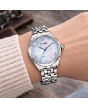 Women Classic Japan Eco-Drive Analog Watch CITIZEN EM1140-80D Mother of Pearl Dial 33mm image 4