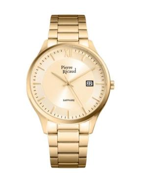 Mężczyźni Classic Analog kwarcowy Zegarek PIERRE RICAUD Złoty kolor Wybierz 41mm P97262.1161Q