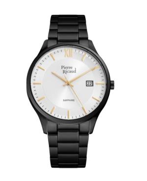 Men Classic Analog Quartz Watch PIERRE RICAUD Schwarz Dial 41mm P97262.B1G3Q