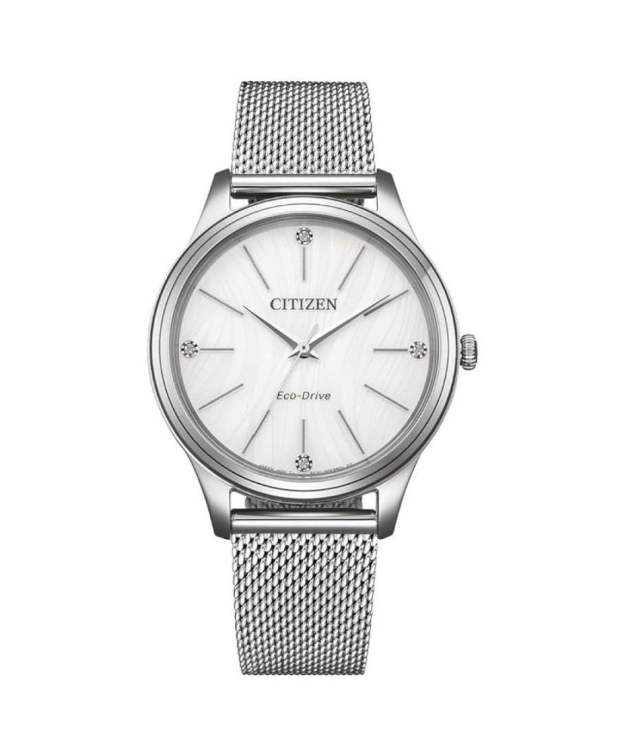 Women Klassisch Japan Quartz Analog Watch CITIZEN EM1220-82A Silver Dial 34mm
