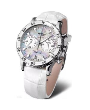 Women Sports Fashion Diver Quartz Analog Watch Chronograph VOSTOK EUROPE VK64-515A671LEWH-LEWH-SLWH White Dial