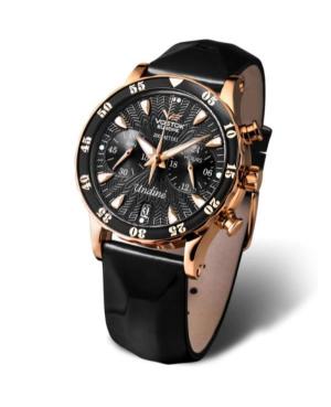 Women Fashion Sports Diver Quartz Analog Watch Chronograph VOSTOK EUROPE VK64-515B568LEBK-LEBK-SLBK Black Dial