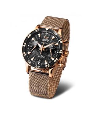 Women Sports Fashion Diver Quartz Analog Watch Chronograph VOSTOK EUROPE VK64-515B568BRRG-LEBK-SLBK Černá Dial