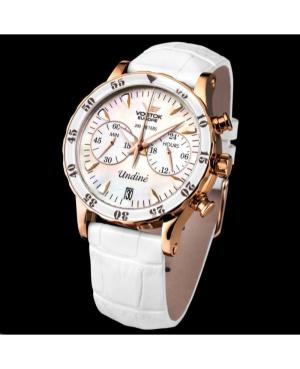 Women Sports Fashion Diver Quartz Analog Watch Chronograph VOSTOK EUROPE VK64-515B528BRRG-LEWH-SLWH Mother of Pearl Dial 42mm image 3