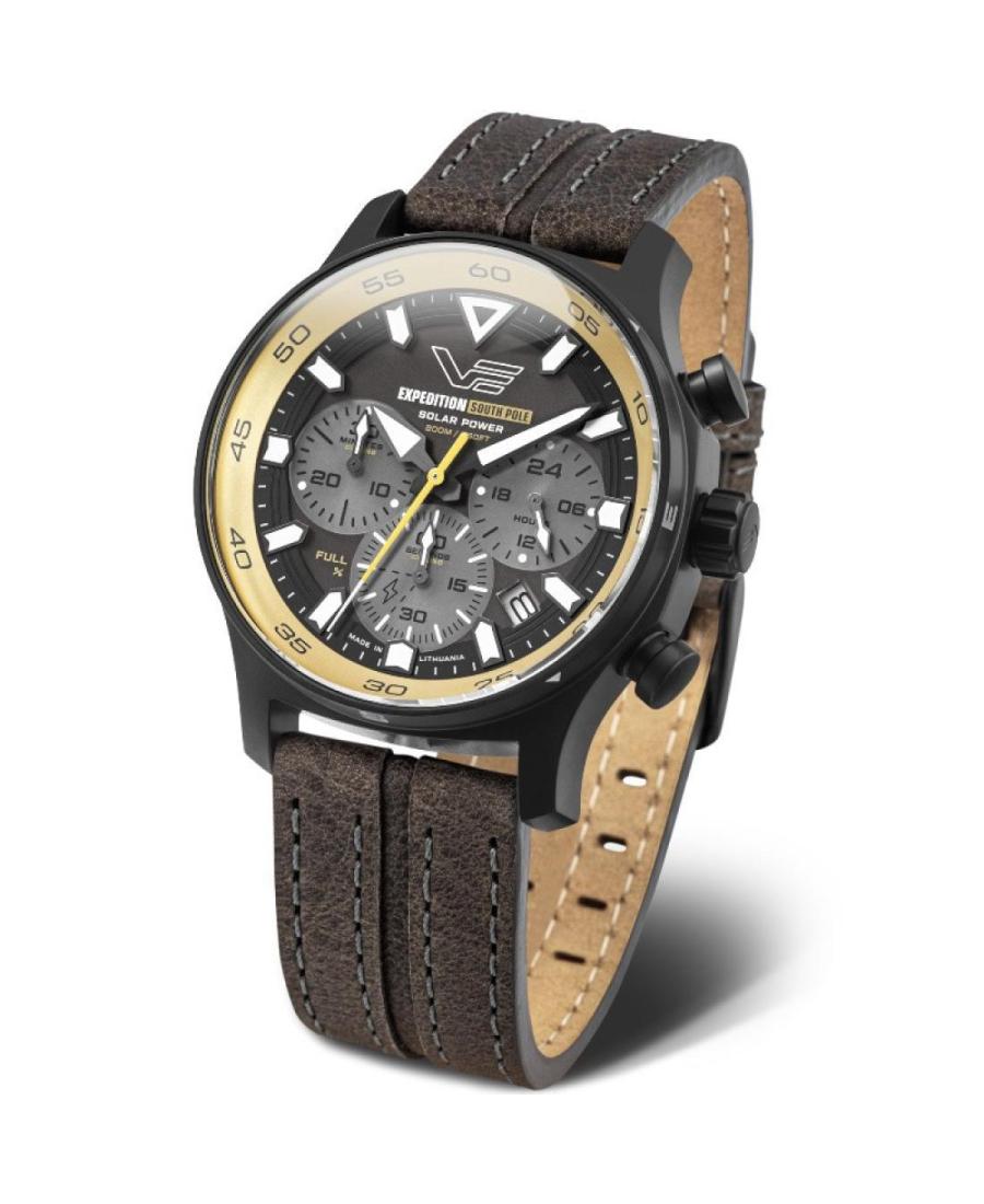 Men Sports Diver Eco-Drive Analog Watch VOSTOK EUROPE VR42-592C763LEBW Black Dial 43mm