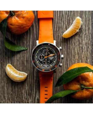 Men Functional Sports Diver Luxury Quartz Analog Watch Alarm VOSTOK EUROPE YM86-620A506LEBK-SLOR Orange Dial 49mm image 7