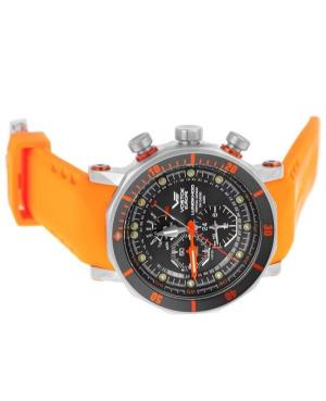 Men Functional Sports Diver Luxury Quartz Analog Watch Alarm VOSTOK EUROPE YM86-620A506LEBK-SLOR Orange Dial 49mm image 9