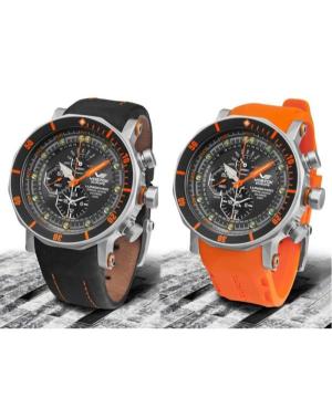 Men Functional Sports Diver Luxury Quartz Analog Watch Alarm VOSTOK EUROPE YM86-620A506LEBK-SLOR Orange Dial 49mm image 10