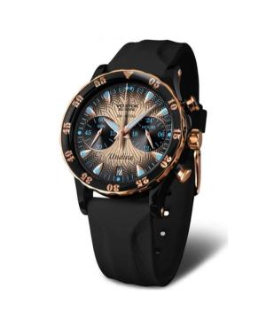Women Sports Fashion Diver Quartz Analog Watch Chronograph VOSTOK EUROPE VK64-515E627LEBK-LEBK-SLBK Multicolor Dial 42mm