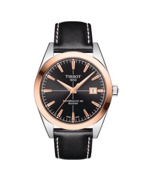 Men Klasické Luxury Swiss Automatic Analog Watch TISSOT T927.407.46.051.00 Černá Dial 33mm