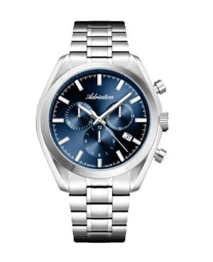 Men Classic Analog Swiss Watch Chronograph ADRIATICA Modrá Dial 42mm A8350.5115CH