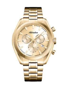 Mężczyźni Classic Analog Szwajcar Zegarek Chronograf ADRIATICA Złoty kolor Wybierz 42mm A8350.1111CH