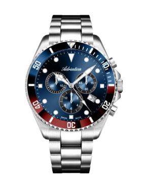 Men Classic Analog Swiss Watch Chronograph ADRIATICA Blau Dial 42mm A8347.T195CHR
