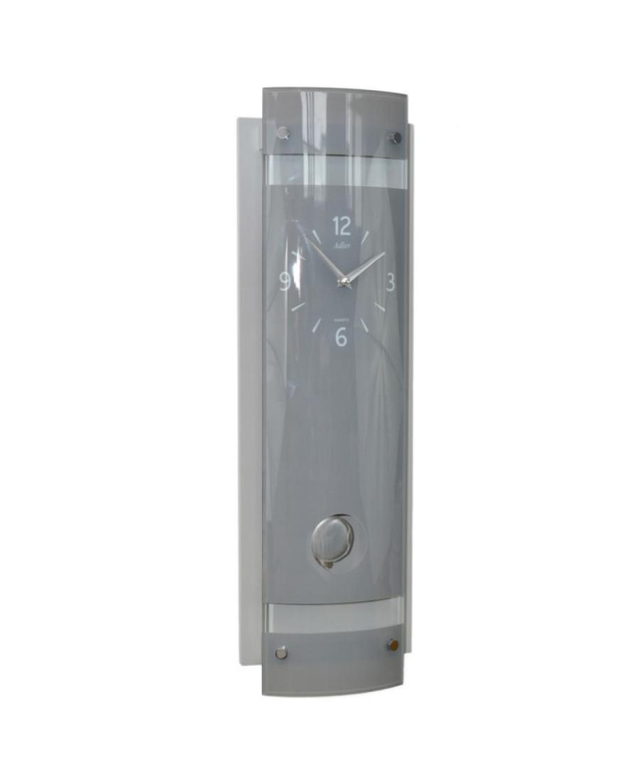 ADLER 20241GR Quartz Wall Clock Wood Glass Gray