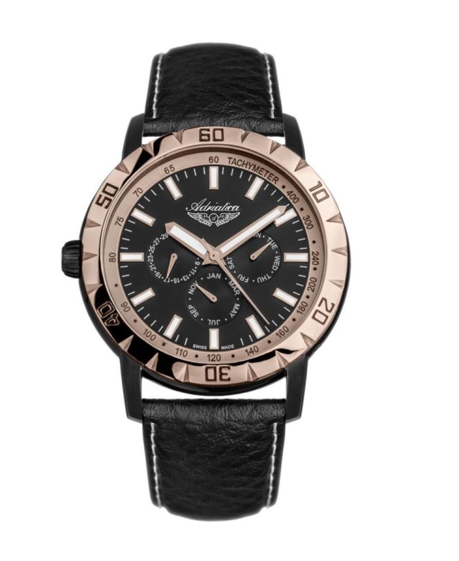 Men Classic Analog Swiss Quartz Watch ADRIATICA Schwarz Dial 42mm A1108.K214QF