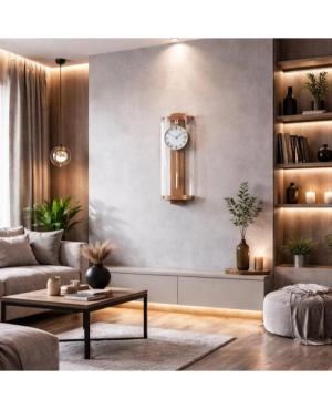 ADLER 20165O. OAK. Quartz Wall Clock Glass Wood Oak image 2
