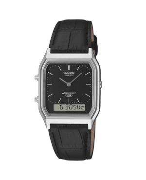 Moteriškas Japoniškas Kvarcinis Rodyklinis Watch Alarm CASIO AQ-230EL-1AEF Juodas Dial 28mm