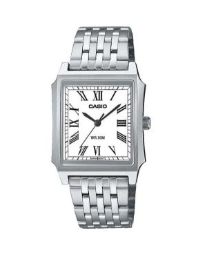 Vyriškas Klasikinis Japoniškas Kvarcinis Rodyklinis Watch CASIO MTP-B190D-7BVEF Balta Dial 31.5mm