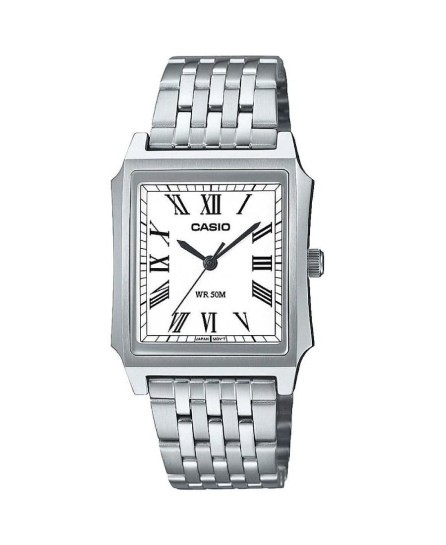 Men Klasické Japan Quartz Analog Watch CASIO MTP-B190D-7BVEF Bílá Dial 31.5mm
