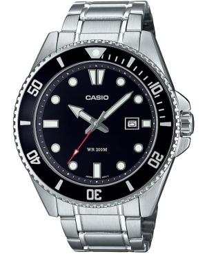 Men Sports Diver Japan Quartz Analog Watch CASIO MDV-107D-1A1VEF Schwarz Dial 44mm