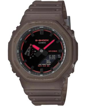 Men Sports Functional Diver Japan Quartz Digital Watch Timer CASIO GA-2100K-5AER G-Shock Rot Dial 45mm