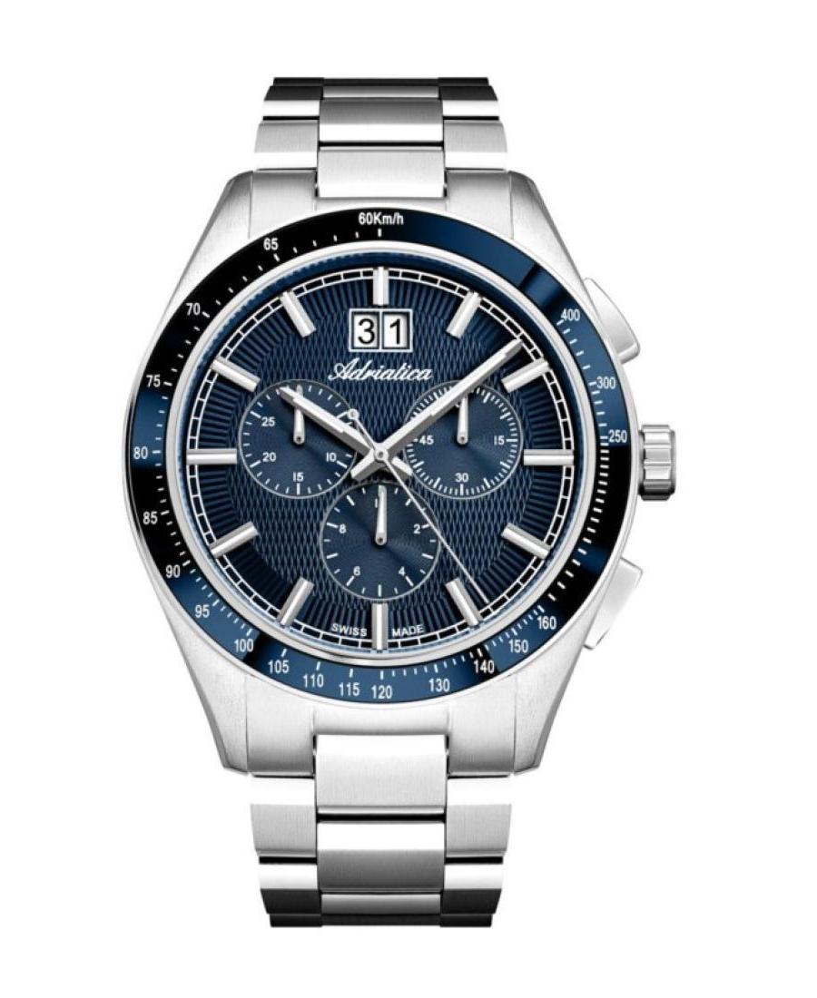 Mężczyźni Classic Analog Szwajcar kwarcowy Zegarek Chronograf ADRIATICA Niebieska Wybierz 24mm A8245.5115CH
