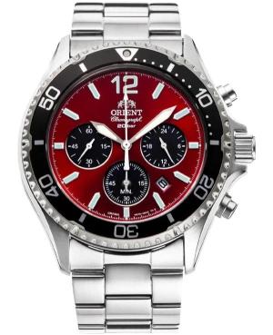 Men Sports Classic Diver Japan Quartz Analog Watch Chronograph ORIENT RA-TX0207R10B Burgundy Dial 43mm