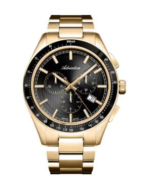 Mężczyźni Classic Analog Szwajcar Zegarek Chronograf ADRIATICA Czarny Wybierz 43mm A8245.1116CH1