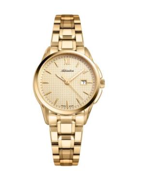 Moteriškas Classic Analog Swiss Kvarcinis Watch ADRIATICA Gold color Dial 33mm A3190.1161Q