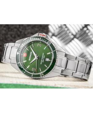 Men Classic Diver Swiss Quartz Analog Watch WENGER 01.2031.102 Green Dial 40mm image 4