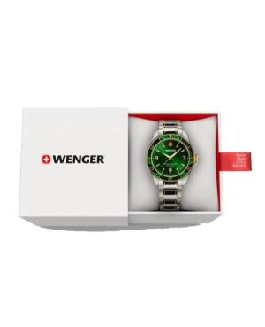 Men Klasické Diver Swiss Quartz Watch WENGER 01.2031.105 Zelená Dial image 2