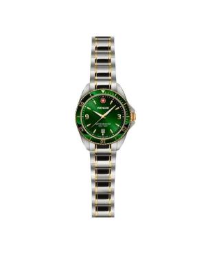 Men Klasické Diver Swiss Quartz Watch WENGER 01.2031.105 Zelená Dial image 3