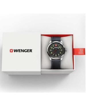 Men Classic Swiss Quartz Analog Watch WENGER 01.0541.121 Black Dial 43mm image 2