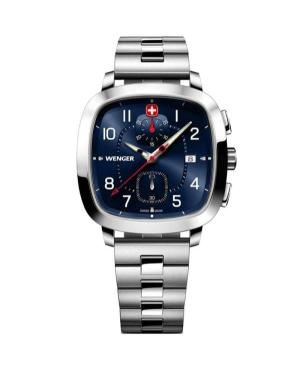 Men Sports Klassisch Swiss Quartz Analog Watch Chronograph WENGER 01.1933.111 Blau Dial 40mm