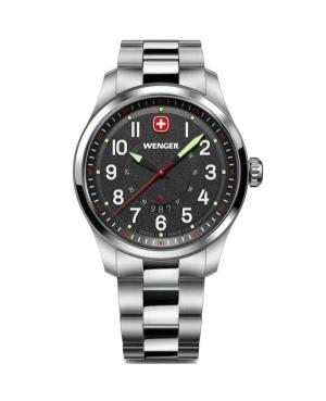 Men Klasické Swiss Quartz Analog Watch WENGER 01.0541.122 Černá Dial 43mm